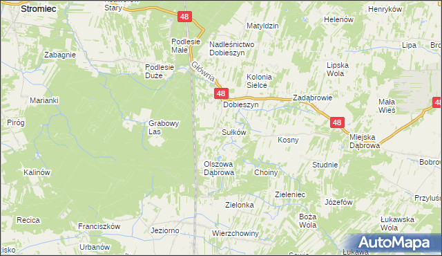 mapa Sułków gmina Stromiec, Sułków gmina Stromiec na mapie Targeo