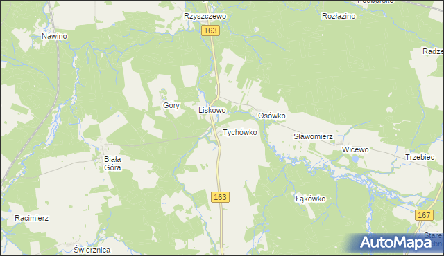 mapa Tychówko, Tychówko na mapie Targeo