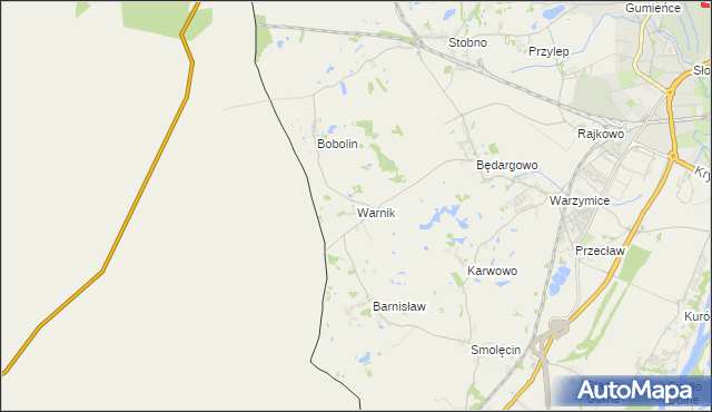 mapa Warnik, Warnik na mapie Targeo