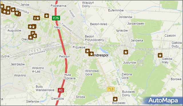 mapa Andrespol, Andrespol na mapie Targeo