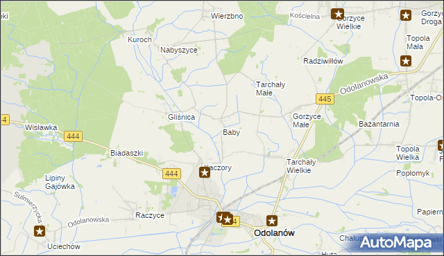 mapa Baby gmina Odolanów, Baby gmina Odolanów na mapie Targeo