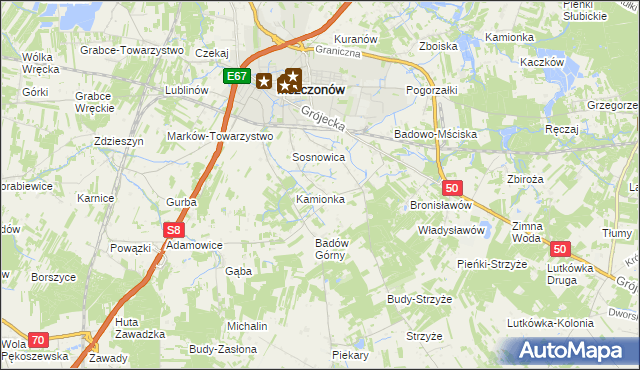 mapa Badowo-Dańki, Badowo-Dańki na mapie Targeo