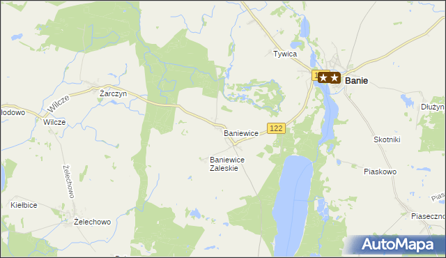 mapa Baniewice, Baniewice na mapie Targeo