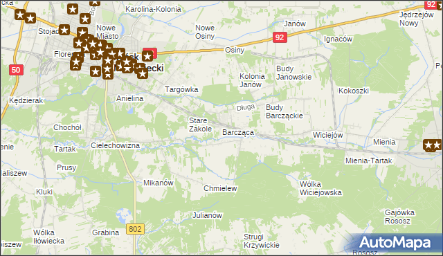 mapa Barcząca, Barcząca na mapie Targeo