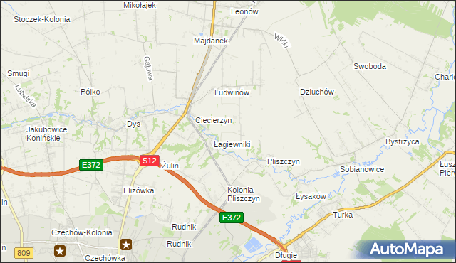 mapa Baszki gmina Niemce, Baszki gmina Niemce na mapie Targeo