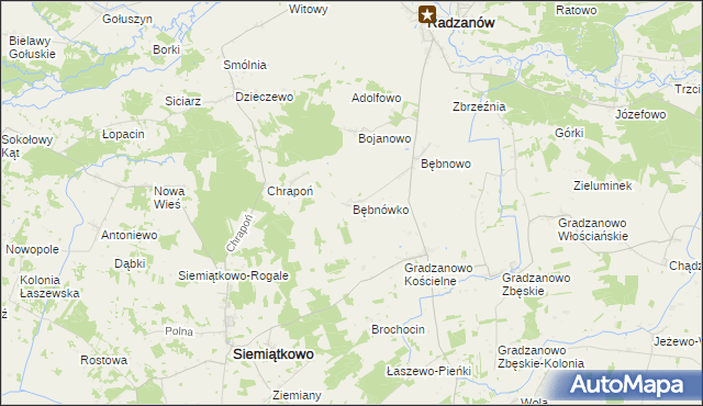 mapa Bębnówko, Bębnówko na mapie Targeo
