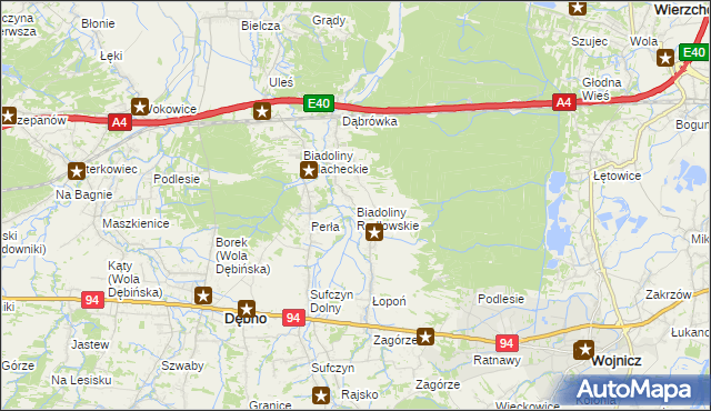 mapa Biadoliny Radłowskie, Biadoliny Radłowskie na mapie Targeo