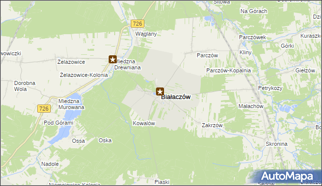 mapa Białaczów, Białaczów na mapie Targeo