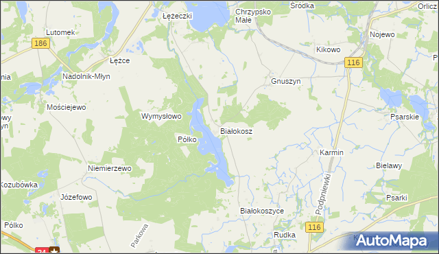mapa Białokosz, Białokosz na mapie Targeo