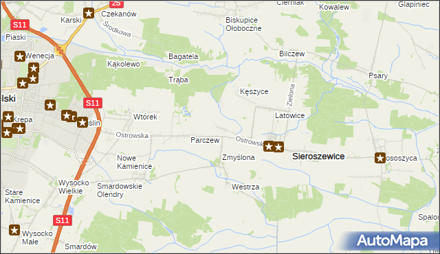 mapa Bibianki, Bibianki na mapie Targeo