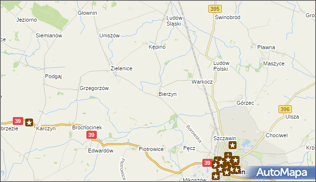 mapa Bierzyn gmina Strzelin, Bierzyn gmina Strzelin na mapie Targeo