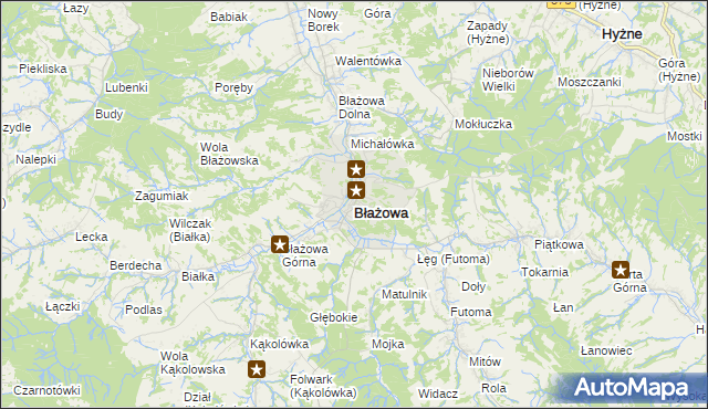 mapa Błażowa, Błażowa na mapie Targeo