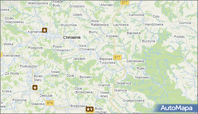 mapa Błędowa Tyczyńska, Błędowa Tyczyńska na mapie Targeo