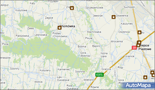 mapa Bóbrka gmina Chorkówka, Bóbrka gmina Chorkówka na mapie Targeo