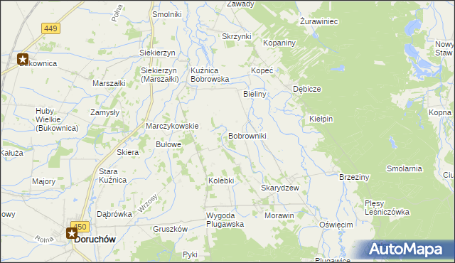 mapa Bobrowniki gmina Grabów nad Prosną, Bobrowniki gmina Grabów nad Prosną na mapie Targeo