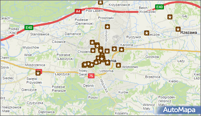 mapa Bochni, Bochnia na mapie Targeo