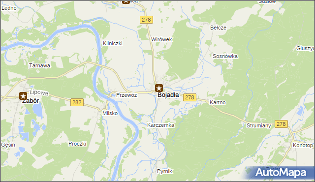 mapa Bojadła, Bojadła na mapie Targeo