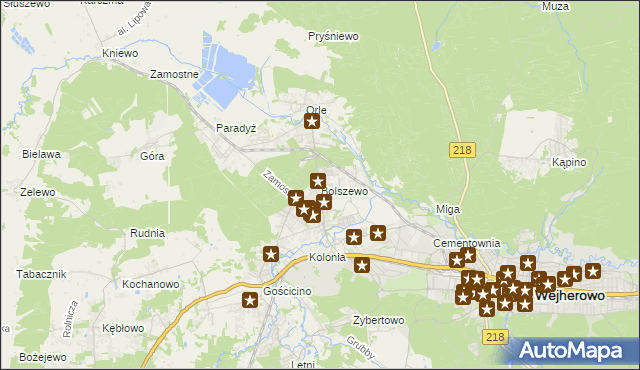 mapa Bolszewo, Bolszewo na mapie Targeo