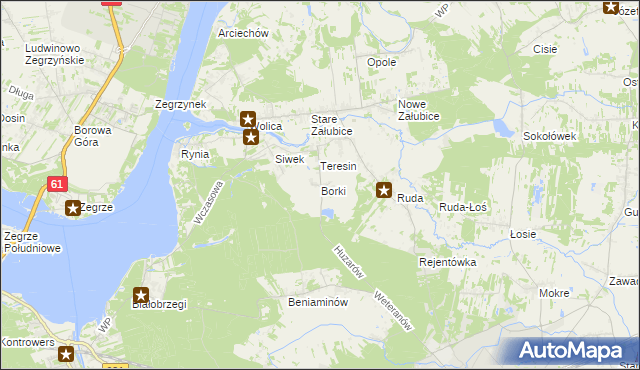 mapa Borki gmina Radzymin, Borki gmina Radzymin na mapie Targeo