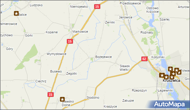 mapa Bożejewice gmina Strzelno, Bożejewice gmina Strzelno na mapie Targeo