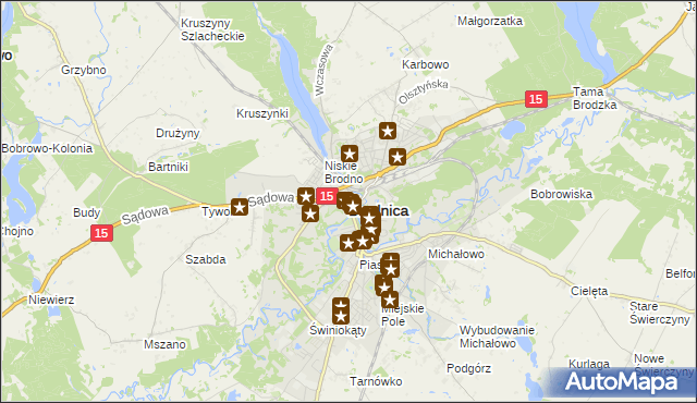 mapa Brodnica, Brodnica na mapie Targeo