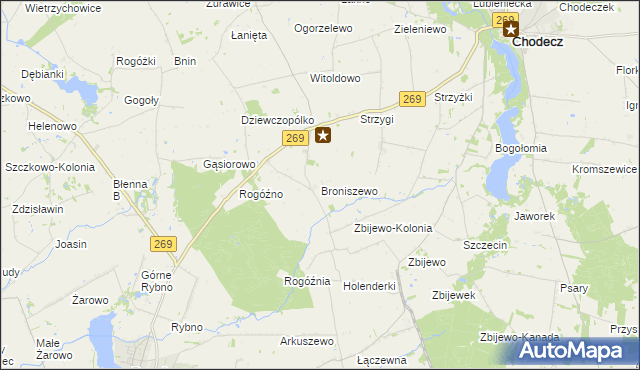 mapa Broniszewo gmina Przedecz, Broniszewo gmina Przedecz na mapie Targeo