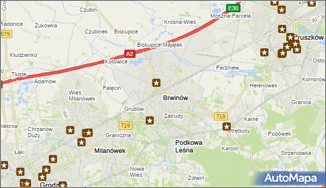 mapa Brwinów, Brwinów na mapie Targeo