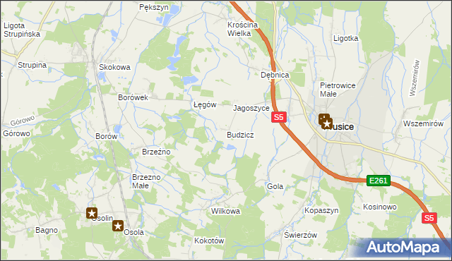 mapa Budzicz, Budzicz na mapie Targeo