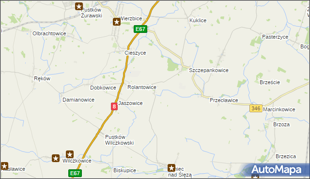 mapa Budziszów gmina Kobierzyce, Budziszów gmina Kobierzyce na mapie Targeo