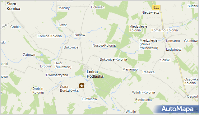mapa Bukowice-Kolonia, Bukowice-Kolonia na mapie Targeo