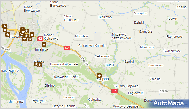 mapa Cekanowo gmina Słupno, Cekanowo gmina Słupno na mapie Targeo