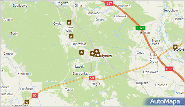 mapa Celestynów powiat otwocki, Celestynów powiat otwocki na mapie Targeo