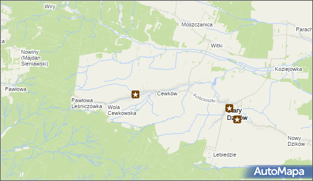 mapa Cewków, Cewków na mapie Targeo