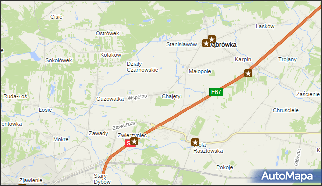 mapa Chajęty, Chajęty na mapie Targeo