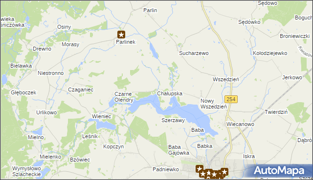 mapa Chałupska gmina Mogilno, Chałupska gmina Mogilno na mapie Targeo