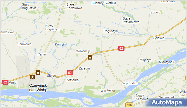 mapa Chociszewo gmina Czerwińsk nad Wisłą, Chociszewo gmina Czerwińsk nad Wisłą na mapie Targeo