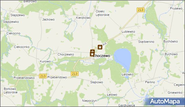 mapa Choczewo, Choczewo na mapie Targeo