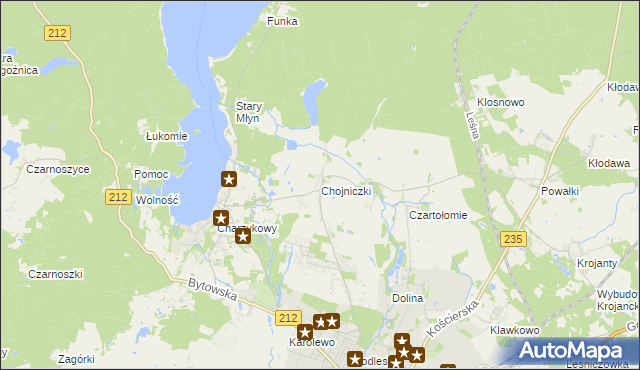 mapa Chojniczki, Chojniczki na mapie Targeo