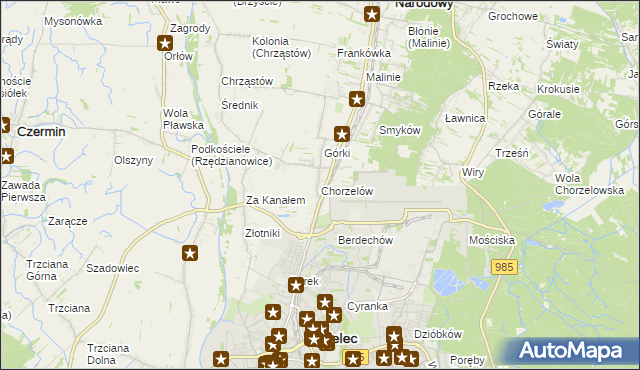 mapa Chorzelów, Chorzelów na mapie Targeo