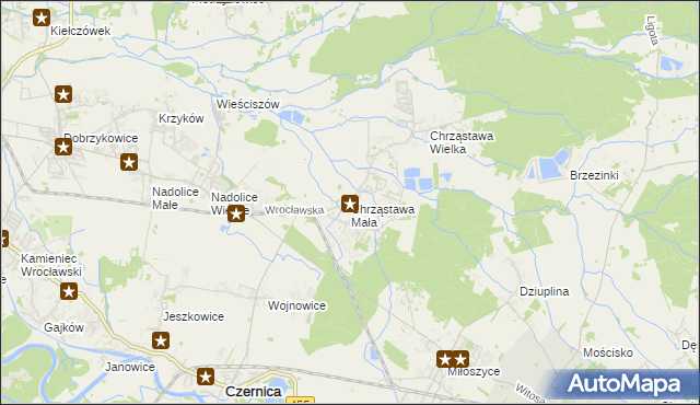 mapa Chrząstawa Mała, Chrząstawa Mała na mapie Targeo