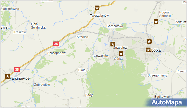 mapa Chwałków, Chwałków na mapie Targeo