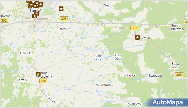 mapa Cicha Góra, Cicha Góra na mapie Targeo