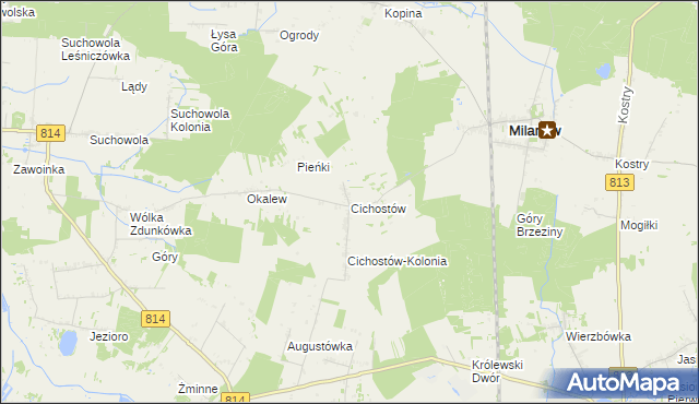 mapa Cichostów, Cichostów na mapie Targeo