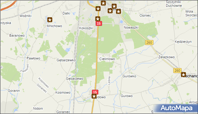 mapa Cielimowo, Cielimowo na mapie Targeo