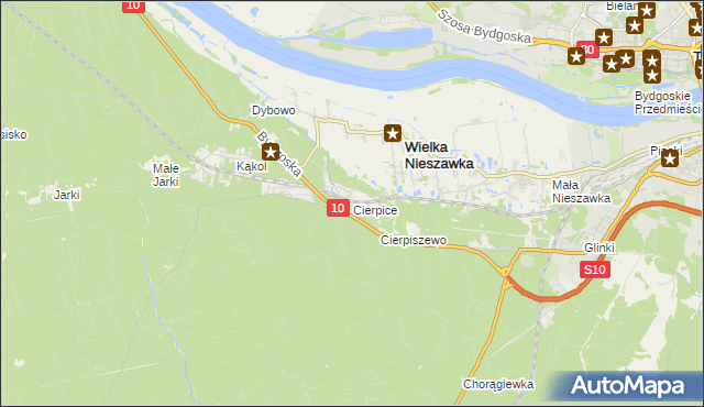 mapa Cierpice gmina Wielka Nieszawka, Cierpice gmina Wielka Nieszawka na mapie Targeo