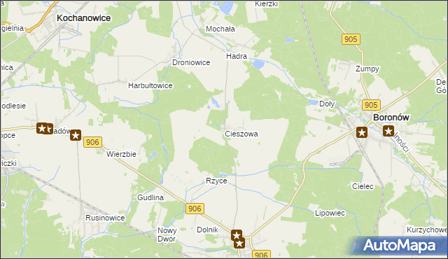 mapa Cieszowa, Cieszowa na mapie Targeo