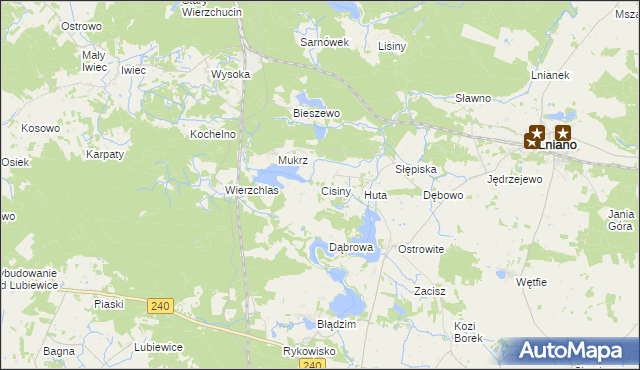 mapa Cisiny, Cisiny na mapie Targeo