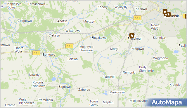 mapa Czajki gmina Nasielsk, Czajki gmina Nasielsk na mapie Targeo