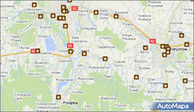 mapa Czaniec, Czaniec na mapie Targeo