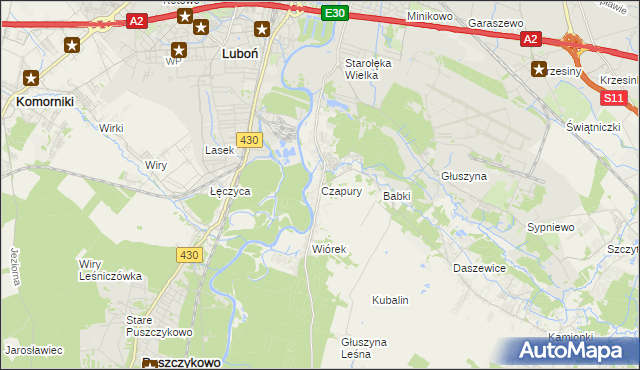 mapa Czapury, Czapury na mapie Targeo